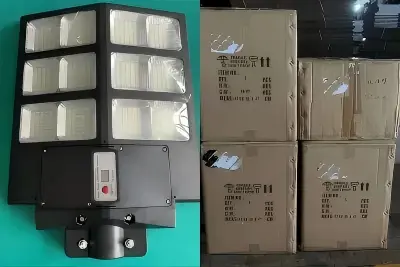 6 bộ mẫu đèn đường năng lượng mặt trời ABS 30W đã được chuyển đến Bénin